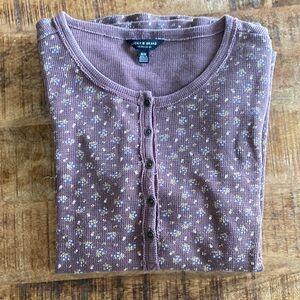 Lucky Brand Floral Thermal Henley